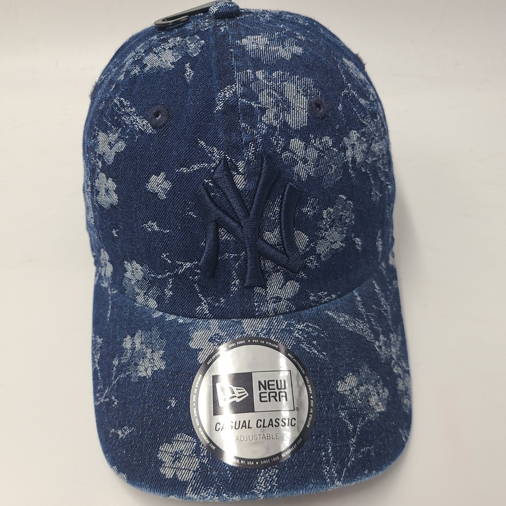 Women New York Yankees Hat Strapback New Era Blue Floral Denim Casual Classic